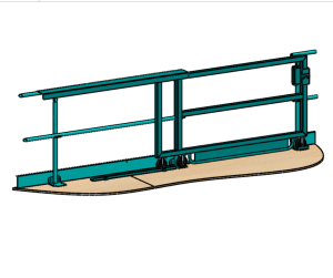 Handrail sliding gate for mezzanine